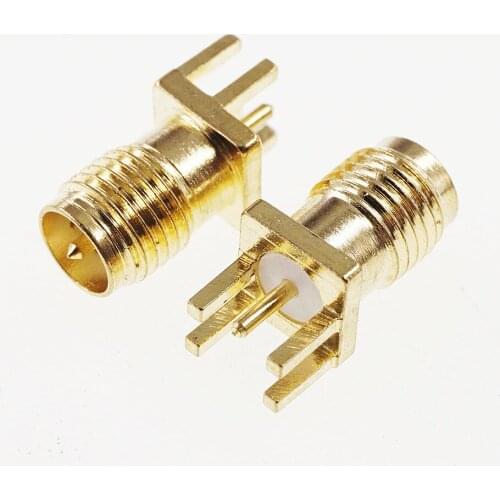 10Pcs SMA Connector Male Pin 50 Ohm Board Edge End Launch Solder RP-SMA Coaxial RF connector Plug