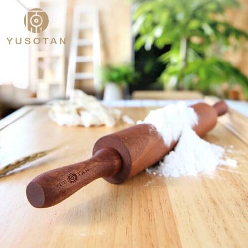 YUSOTAN Solid wood rolling pin dumpling wrapper roller household noodle stick use for wonton wrapper bread noodle rolling stick