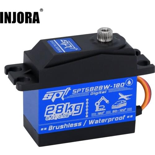 SPT5828W 28KG Waterproof Brushless Digital Servo for 1:10 1:8 RC Car Crawler Axial SCX10 9006 TRAXXAS TRX4 TRX6 Slash