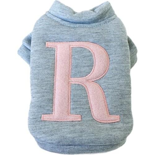 Warm Fleece Dog Clothes Letter Printed Pet Clothes Pullover For Dogs Hoodies Small Pet Clothing Cute Sweatshirt Winter Costumes