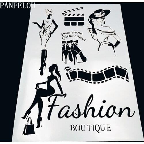 29.5*21cm girls on film scrapbook stencils spray plastic mold shield DIY cake hollow Embellishment printing lace ruler