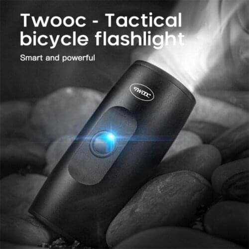 TWOOC Mini Bicycle Front Lamp Car USB Rechargeable Waterproof Warning Light Bicycle Flashlight Cycling Handlebar Light New