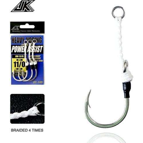 JK HV Heavy Assist Sea Fishing 4X Strong Jig Hooks 32 Strand PE line Equipment Fisherman For Big Game Mustad Fishing Items