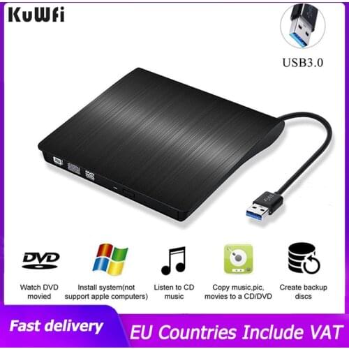 USB 3.0 DVD Drive External DVD RW CD Writer Drive Burner Reader Player Optical Drives for Laptop PC