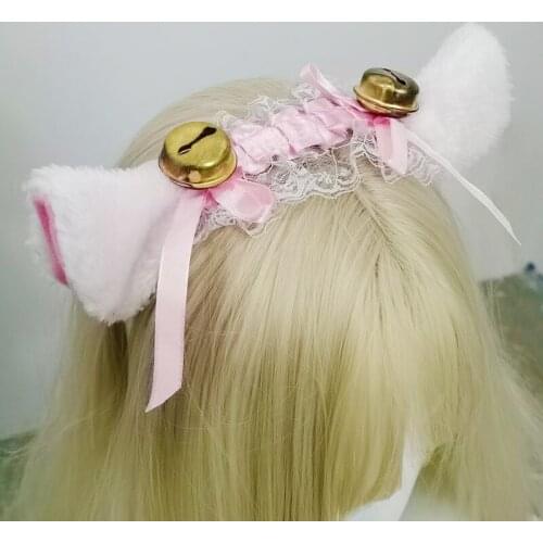 Women Anime Furry Cat Animal Ears Headband Kawaii Lolita Maid Hair Hoop Halloween Cosplay Party Fancy Headwear