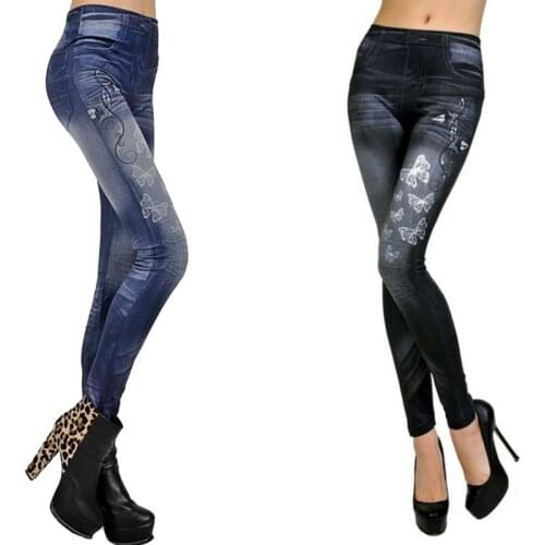 Ogilvy Mather 2020 Women Leggins Classic Stretchy Slim Leggings Sexy imitation Jean Skinny Jeggings Skinny Pants Big Size Bottom