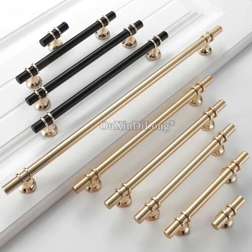 1PCS Modern Zinc Alloy Black Gold Furniture Door Handles Kitchen Cabinet Knobs Solid Drawer Pulls Fashion Pens GF467