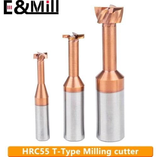 1pcs high-quality HRC55 T-solt milling cutter whole tungsten steel alloy aluminum steel cnc cutter T-shaped cutter T-slot mill