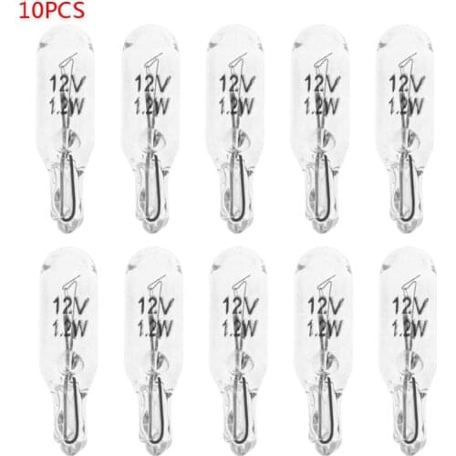 10Pcs T10 W5W White Color 5W 194 501 Halogen Bulb Side Wedges Car Light Source Instrument Lamp