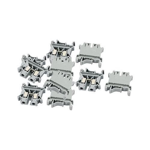 10 Pcs UK-6N 800V 57A 28-12AWG DIN Rail Screw Clipping Terminal Block Connector