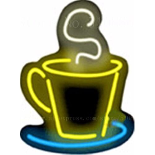 17*14" Contoured Coffee Cup NEON SIGN REAL GLASS BEER BAR PUB LIGHT SIGNS store display Restaurant Shop Home Advertising Lights