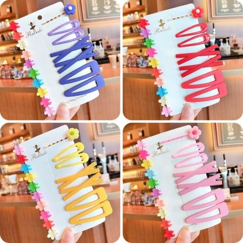 17 Pcs/Set Children Cute Sweet Acrylic Flower Ornament Hair Clips Girls Lovely Colorful Hairpins Kids Claw Clip Hair Accessories