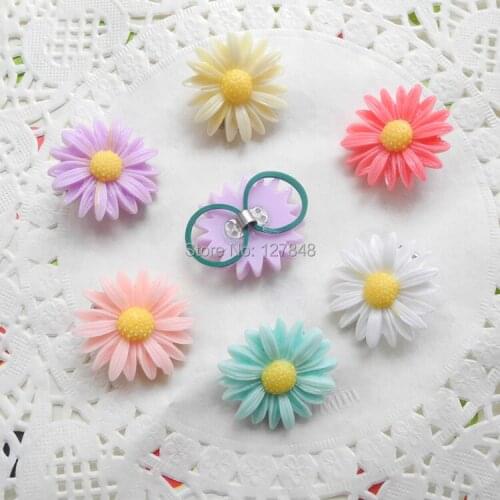20pcs/lot 2014 new small rubber band chrysanthemum flower head pet accessories dog Teddy head flower hair clips