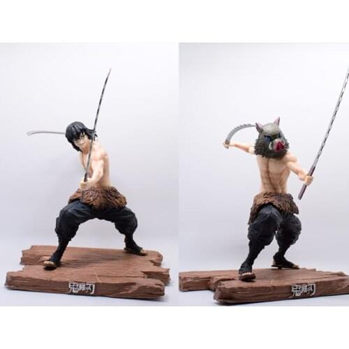 28cm Combat ver. Two heads Hashibira Inosuke Figure PVC Model Toy Anime Demon Slayer Figures Kimetsu No Yaiba Action Figurine