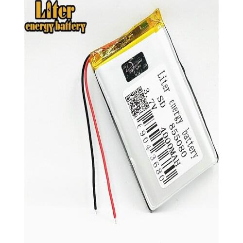 3.7V 4000mAH 855080 ( polymer lithium ion / Li-ion battery ) for tablet pc power bank GPS mp4 dvd model aircraft