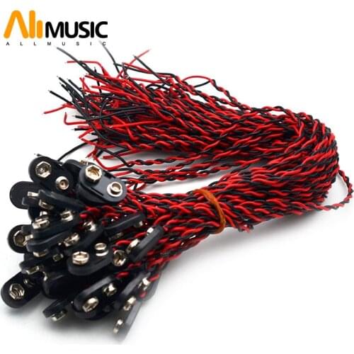 30pcs Guitar Bass Active Pickup 9 Volt Battery Cover Box Connect Cable 9V Battery Cable Guitar Accessories