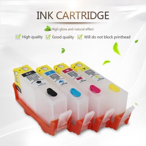 4 pcs/set Refillable Ink Cartridges 655 Empty for HP 3525 4615 4625 5525 Deskjet with Permanent Chips on high quality