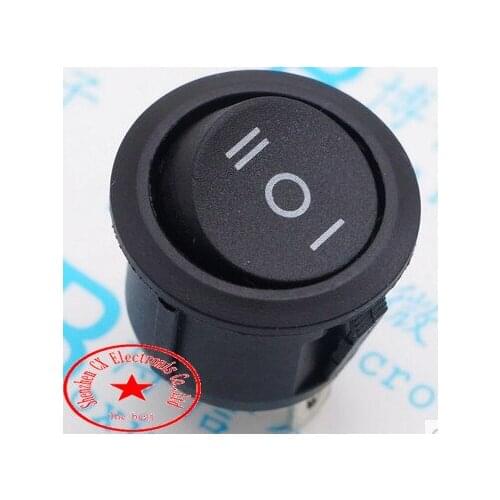 50PCS KCD1-105 XL601-105 3PIN Rocker Switch ON-OFF-ON 36A/250v 10A/125V 20mm Round button switches Black ROHS D_D