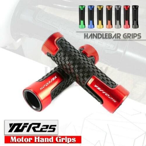 7/8"22mm Motorcycle Accessories Universal CNC Aluminum+Rubber Handle Grips for YAMAHA R25 YZFR25 YZF-R25