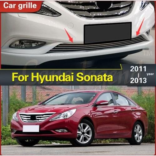 Car-Styling Car Accessories stainless steel Front Grille Around Trim Head Grill Trim For Hyundai Sonata 2011 2012 2013
