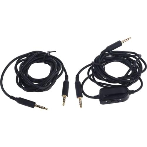 Black -Audio Earphone Cable for -Logitech -Astro A10 A40 G233 G433 Gaming Headset wired headphones -Audio Cable