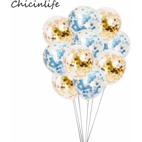 Chicinlife 10pcs12inch Confetti Balloons Birthday Party Decoration Wedding Anniversary Baby Shower Jungle Animal Party Supplies