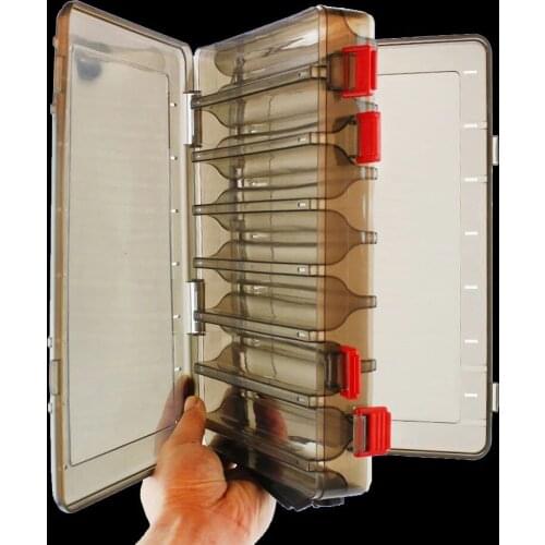 Double side 14 Compartments Large-capacity Fishing Tackle Box Double-decker Sub-bait Box Portable Bait Fishing Gear Storage Box