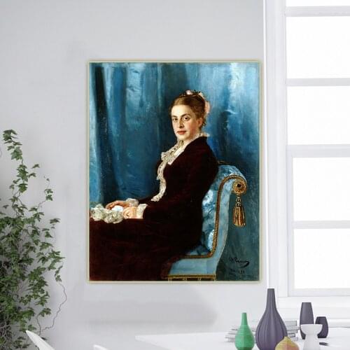 Ilya Efimovich Repin《E. Yakunchikova》Canvas Oil Painting Aesthetic Poster Picture Wall Hanging Decor Home Living Room Decoration