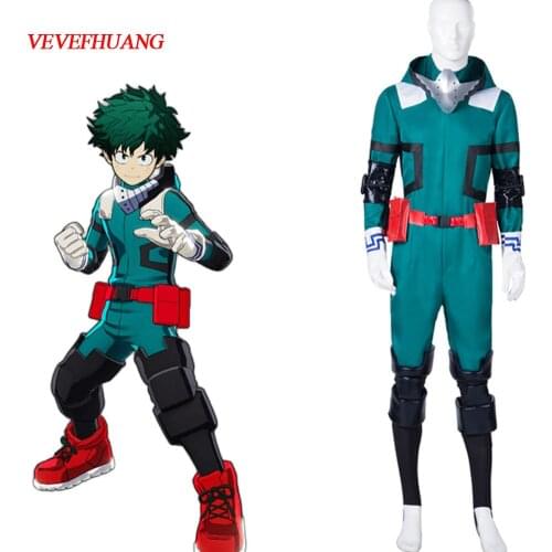 VEVEFHUANG My Hero Academia Cosplay Anime Boku no Hero Akademia Costume Izuku Midoriya Battle Costume Cosplay Costume Full Set
