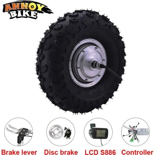 Wheelbarrow Motor 48v 350w 500w 800w 14.5 inch electric wheel motor kruiwagen hub motor electric bicycle scooter motor kit