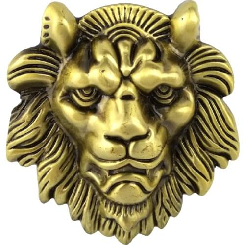 Vintage Gold 3D Wild Lion Head Belt Buckle Western Cowboy Mens Clothing Accessories Fashion Jeans Buckle for Boys Men