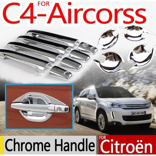 For Citroen C4 AirCross Chrome Handle Covers Trim Set of 4Pcs Good Quality Car Accessories Stickers Car Styling C4-AirCross