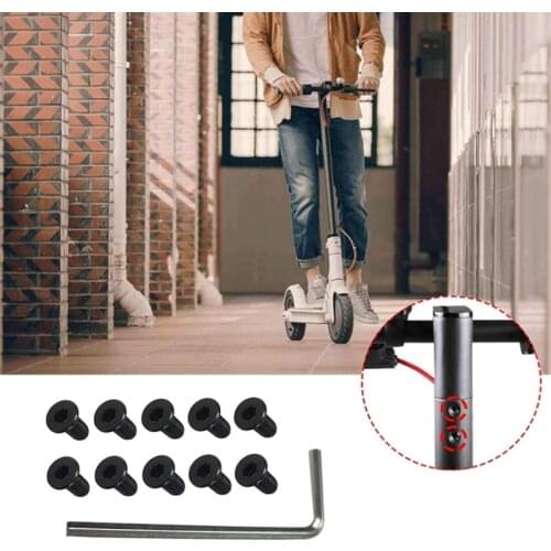 10Pcs Scooter Handlebar Front Fork Tube Screws with Hexagon Handle Replacement Parts Kits for M365 Ninebot Es2