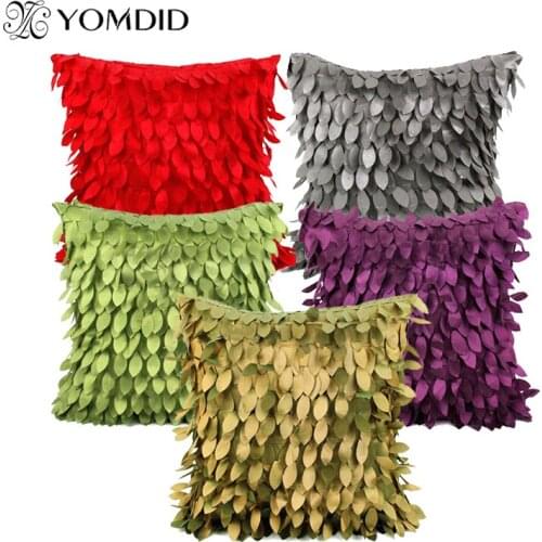 43x43CM 3D Leaves Cushion Cover Leaf PillowCase Home Party Wedding Decor Sofa car Throw Pillows Case European style Pillow Cover