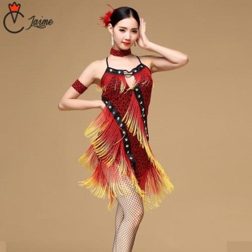 Latin Dance Dress Girls Kids adult Modern Ballroom tassel Fringe Salsa Tango tassels samba carnival costume compitition outfit