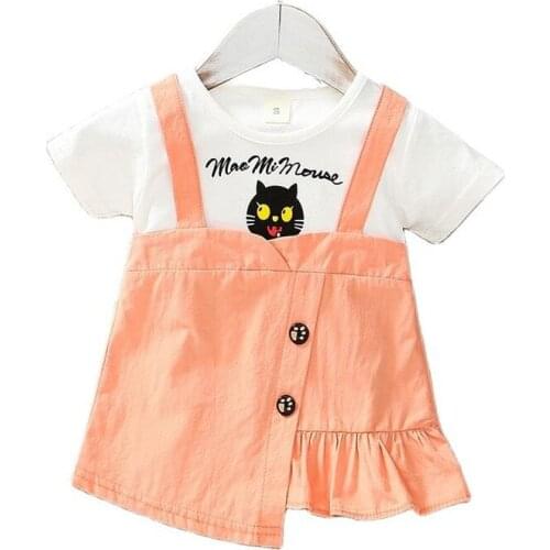 Baby Girls Dresses Summer Dresses Kids Cute Print O-neck A-line Dress Summer Princess Dresses for Girls Flower Girl Dresses