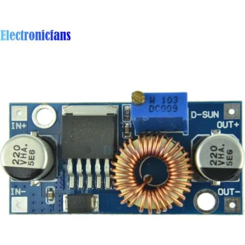 5A DC-DC Step-Down Buck XL4005 Adjustable Power Supply Module DC Step Down Voltage Regulator Board LED Driver 5-32V to 0.8-24V
