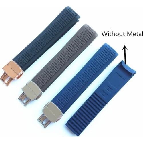Silicone Rubber Strap Black Brown Blue 21mm watch strap for for PP Patek AQUANAUT 5167R-001 / 5167A-001 watch band bracelet