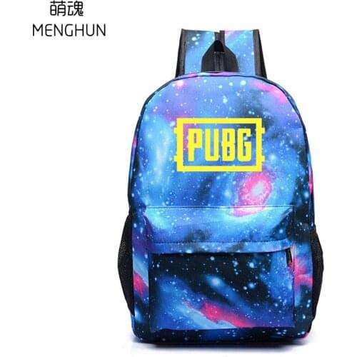 PUBG anime game fans Starry Sky Blue backpacks School Lovely Backpack
