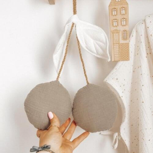 Cute Cherry Wall Hanging Ornament Cartoon Cotton Cherry Pendent Nordic Style Photography Prop Home Decoration for Children Room