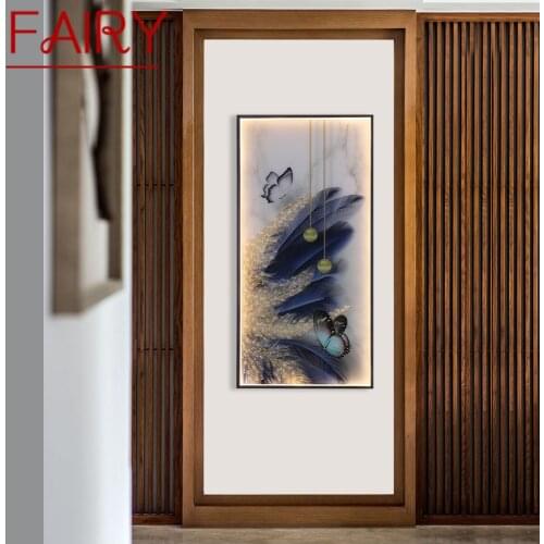 FAIRY Modern Wall Lamps Feather Figure LED Sconces Rectangle Mural Light Creative Home For Aisle