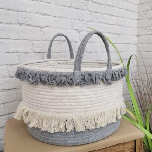 Folding Cotton Linen Ball Sundries Storage Basket Grey White Kid Toys Dirty Clothes Laundry Baskets Barrel Home Organizer Hamper