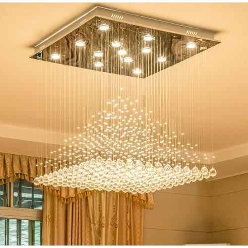 Modern K9 Crystal Pendant Lights LED Ceiling Pendant Lamp Living Room Decoration Hotel Villa Bar Hanging Lamp Indoor Lighting