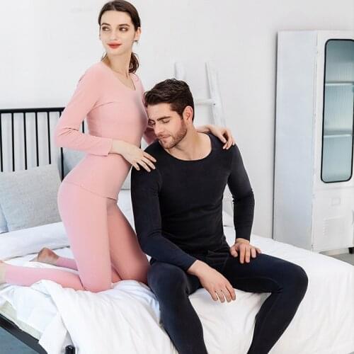 Couple Velvet Thick Warm Mens Thermal Underwear Plus Size Long Johns For Women Winter Male Home Clothing Pajamas Set M-3XL