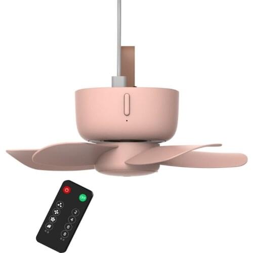 2021 New 5V Remote Control Timing USB Ceiling Fan Air Cooler 4 Speed Fan for Bed Camping