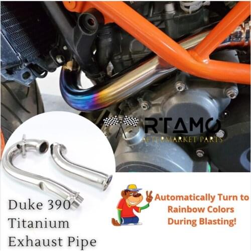 Motorcycle Exhaust System Escape Titanium Alloy Modified Middle Link Pipe For KTM DUKE 390 RC390 Husqvarna 401
