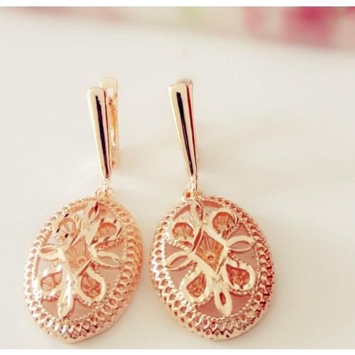 Large Earrings Fashion for Women 585 Rose Gold Women Jewelry Simple Design Bijoux Femme 2020