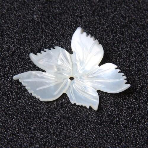 1 PC Shell Flower White Butterfly Shell MOP 30-40 mm Freedom Flower Shell White Mother Of Shell For DIY Making Jewelry Necklace