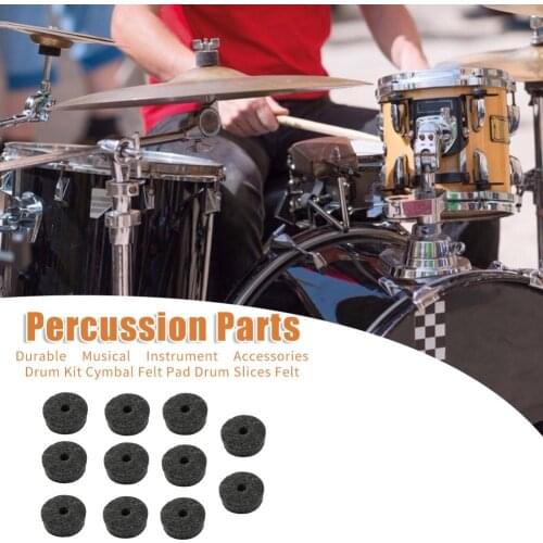 10pcs Musical Instrument Accessories Drum Kit Cymbal Felt Pads Drum Slices Felt Reduce Radium Sheet and Metal Collision