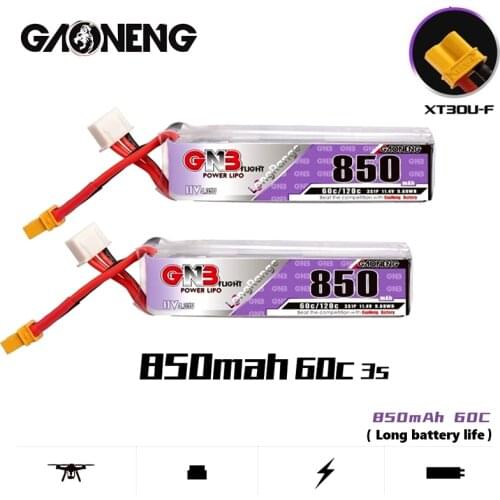 2/4/6/8/10Pcs GNB 11.4V 850mAh 60C/120C 3S HV Lipo Battery XT30U-F Plug for FPV Racing Drone 4 Axis UAV Quadcopter RC Drone Part